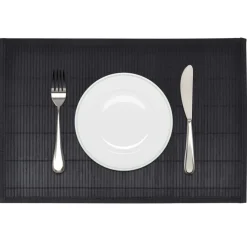 Linnengoed*vidaXL 6 Placemats bamboe 30 x 45 cm Zwart