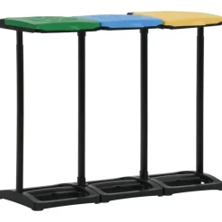 340989 Afvalzakstandaards met deksel 240-330 L PP meerkleurig>vidaXL