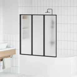 Badscherm 3 panelen vouwbaar 117 x 120 cm>vidaXL