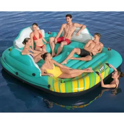 Bestway Drijfeiland Sunny Lounge 5-persoons opblaasbaar 291x265x83 cm><noscript><img width=