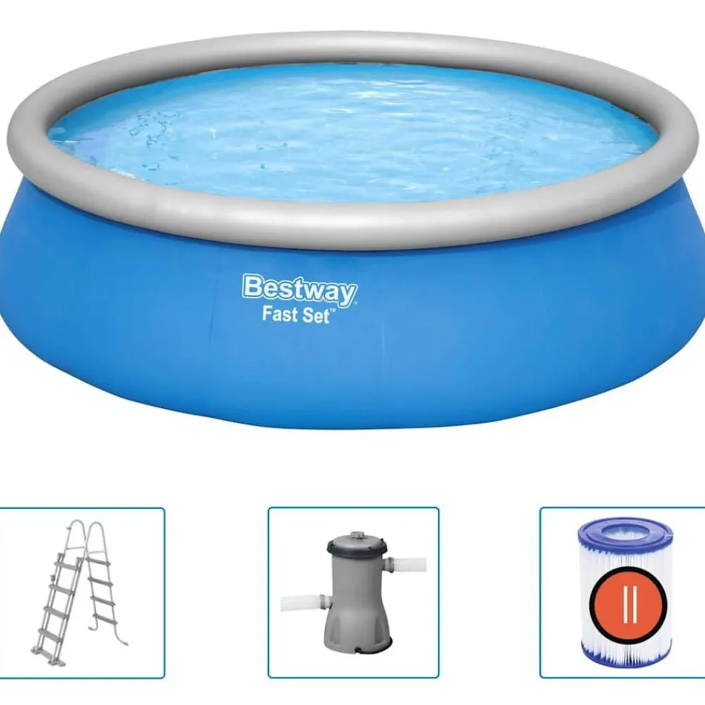 Zwembaden & Spa'S*vidaXL Bestway Fast Set Zwembadset opblaasbaar rond 457x122 cm