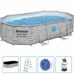 Zwembaden & Spa'S*vidaXL Bestway Power Steel Zwembadset 488x305x107 cm