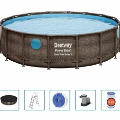 Zwembaden & Spa'S*vidaXL Bestway Power Steel Zwembadset 488x122 cm