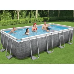 Zwembaden & Spa'S*vidaXL Bestway Power Steel Zwembadset rechthoekig 549x274x122 cm