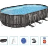 Zwembaden & Spa'S*vidaXL Bestway Power Steel Zwembadset ovaal 488x305x107 cm