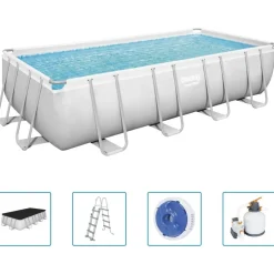 Zwembaden & Spa'S*vidaXL Bestway Power Steel Zwembadset rechthoekig 549x274x122 cm