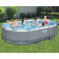 Zwembaden & Spa'S*vidaXL Bestway Power Steel Zwembadset ovaal 488x305x107 cm