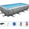 Zwembaden & Spa'S*vidaXL Bestway Power Steel Zwembadset rechthoekig 488x244x122 cm
