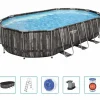 Bestway Zwembadset Power Steel ovaal 488x305x107 cm>vidaXL New