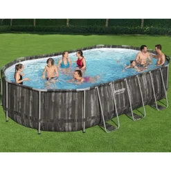 Bestway Zwembadset Power Steel ovaal 488x305x107 cm>vidaXL New