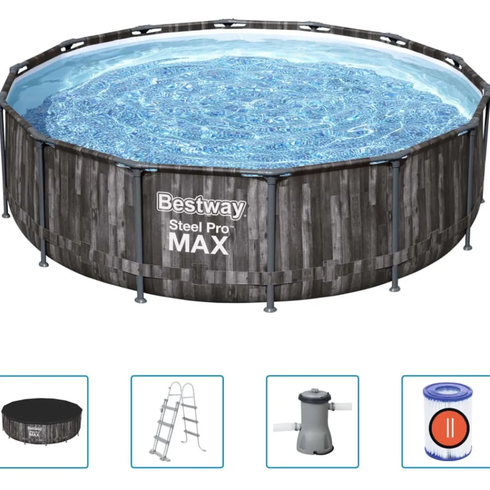 Bestway Zwembadset Steel Pro MAX rond 427x107 cm>vidaXL Outlet