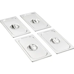 Keuken & Eetkamer*vidaXL Deksels 4 st voor GN 1/3 schalen roestvrij staal