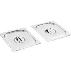 Keuken & Eetkamer*vidaXL Deksels 2 st voor GN 1/2 schalen roestvrij staal