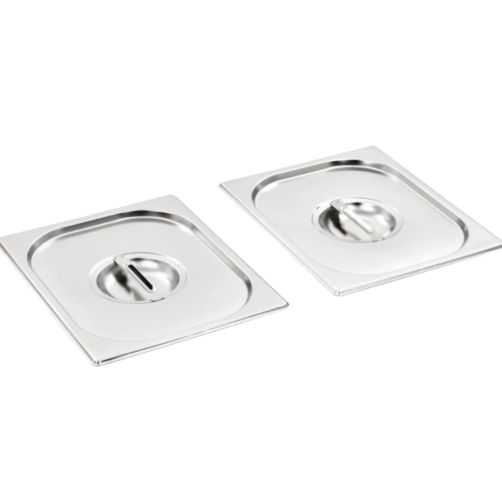 Keuken & Eetkamer*vidaXL Deksels 2 st voor GN 1/2 schalen roestvrij staal