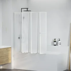 Sanitair & Loodgietersbenodigdheden*vidaXL Douche en badscherm 140 x 168 cm 7 panelen met handdoekrek