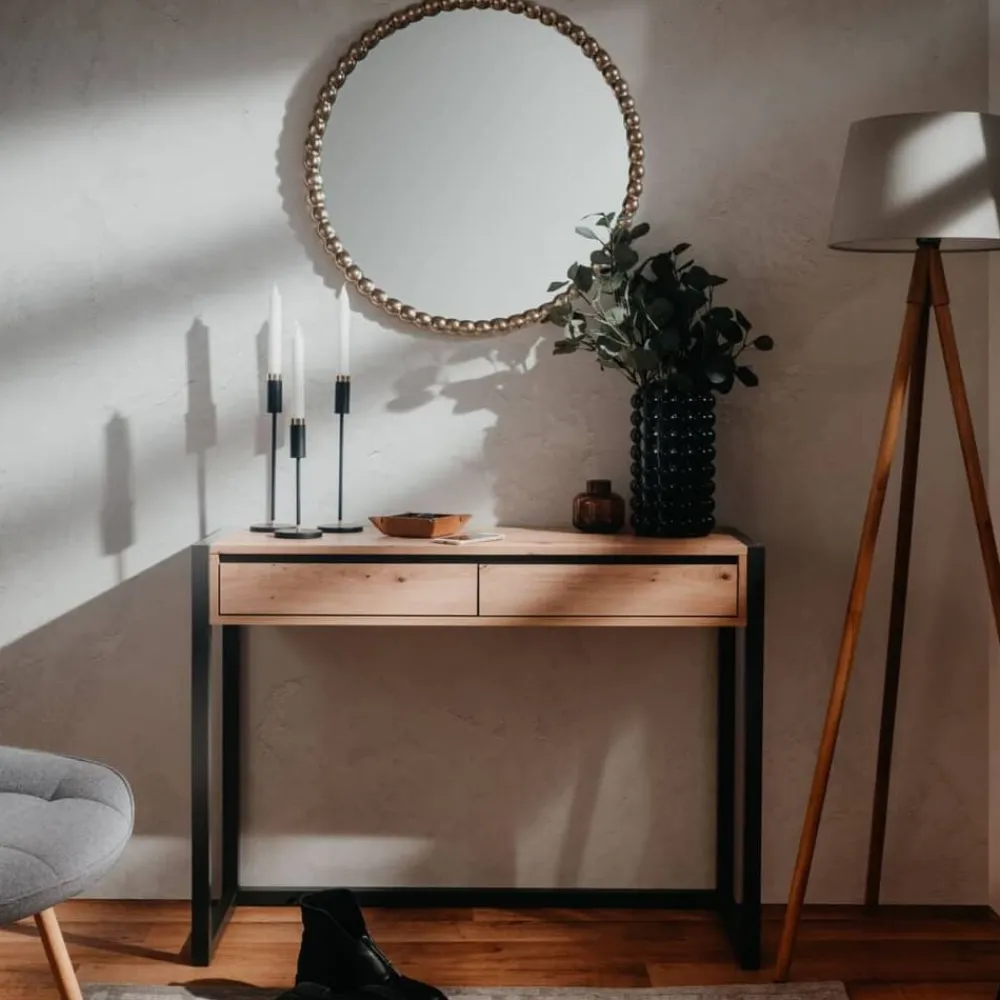 Tafels*vidaXL Finori Wandtafel Denver 44 artisan eikenkleurig en antracietgrijs