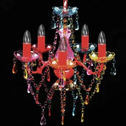 Flerfarget Lysekrone 5 Pærer><noscript><img width=