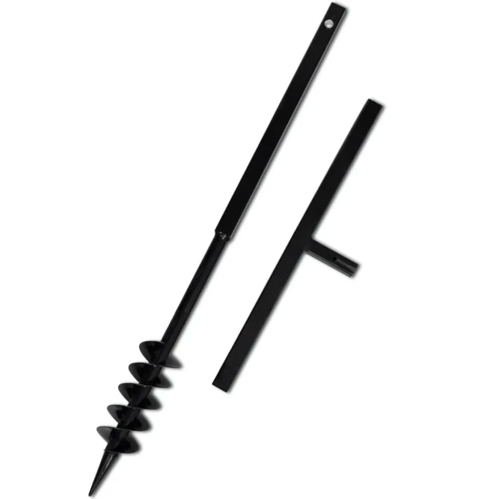Grondboor met handvat en schroefkop (dubbele schroef) 80 mm (zwart)>vidaXL Best