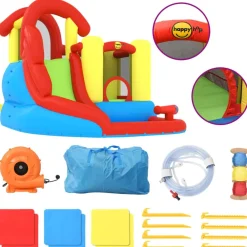 Buitenspeelgoed*vidaXL Happy Hop Springkasteel met glijbaan en plonsbad 280x319x211 cm