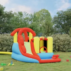 Buitenspeelgoed*vidaXL Happy Hop Springkasteel met glijbaan en plonsbad 280x319x211 cm