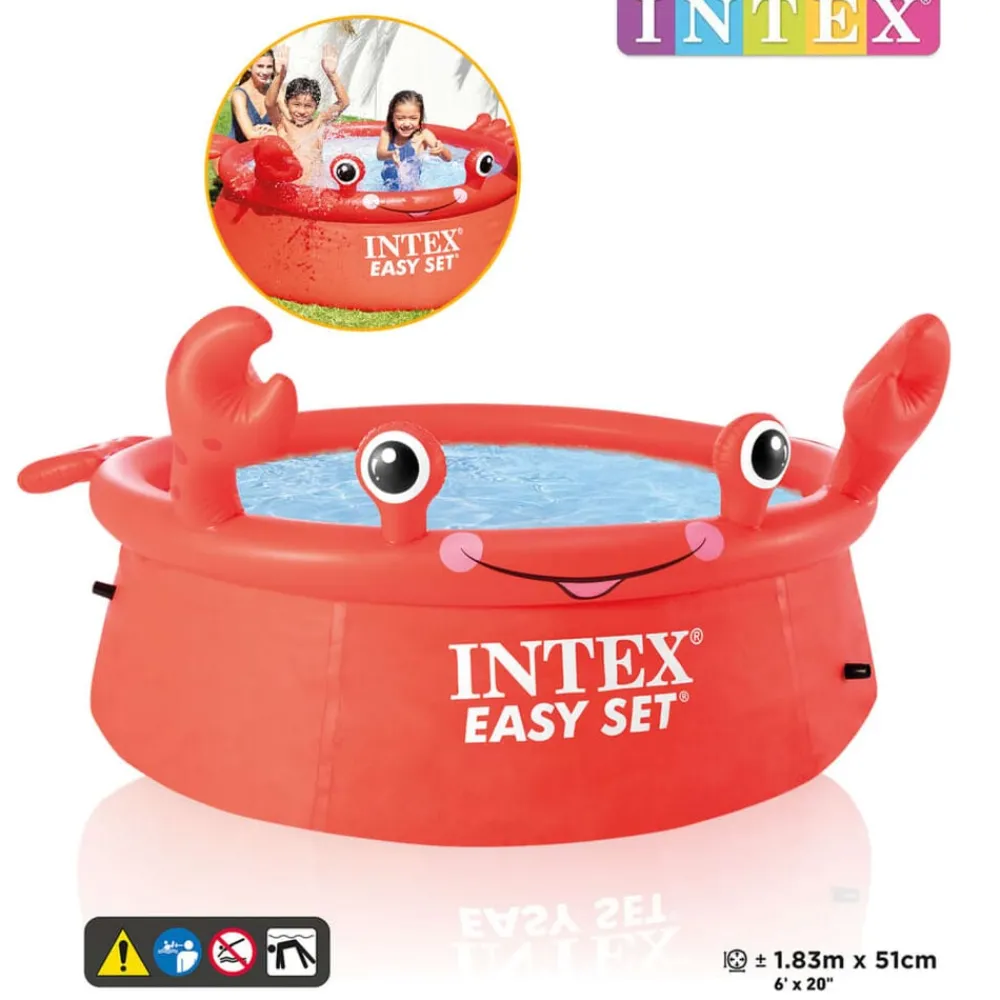 INTEX Easy Set Zwembad Happy Crab opblaasbaar 183x51 cm>vidaXL Discount