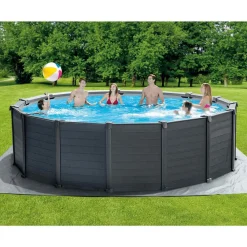 Zwembaden & Spa'S*vidaXL INTEX Zwembadset Graphite Gray Panel bovengronds 478x124 cm