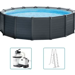 INTEX Zwembadset Graphite Gray Panel bovengronds 478x124 cm>vidaXL Online