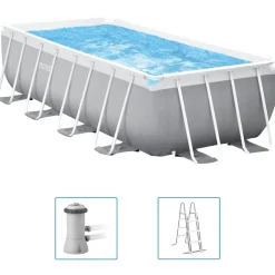 Zwembaden & Spa'S*vidaXL Intex Zwembadset Prism Frame rechthoekig 400x200x122 cm