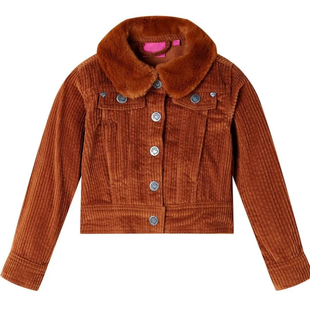 Kinderjas 92 ribfluweel cognackleurig>vidaXL Outlet