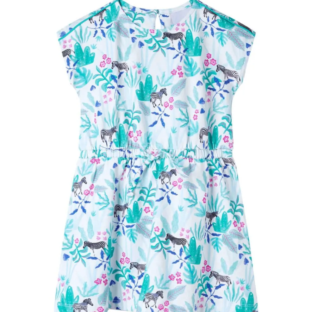 Kleding & Accessoires*vidaXL Kinderjurk 104 ecru en donkermintkleurig