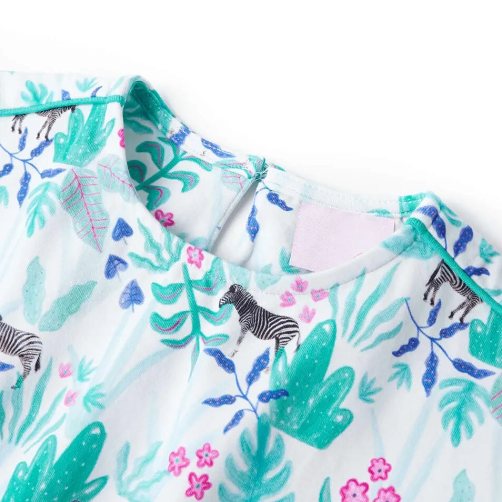 Kleding & Accessoires*vidaXL Kinderjurk 104 ecru en donkermintkleurig