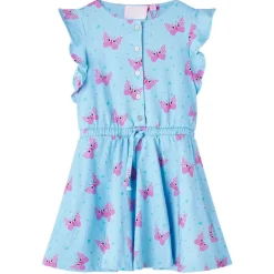 Kinderjurk met knopen zonder mouwen 104 blauw>vidaXL Online