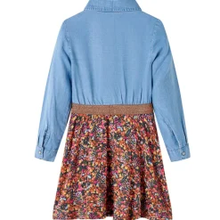 Kleding & Accessoires*vidaXL Kinderjurk met lange mouwen 104 marineblauw en denimblauw