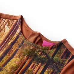 Kleding & Accessoires*vidaXL Kinderjurk met lange mouwen 92 kleurig Cognac