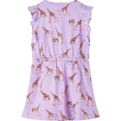Kinderjurk met mouwen met ruches en trekkoord 92 lila>vidaXL New