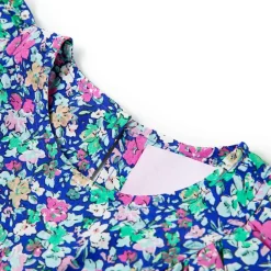 Kinderjurk met ruche mouwen 92 kobaltblauw><noscript><img width=