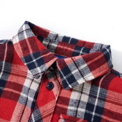 Kinderoverhemd geruit 104 rood en marineblauw><noscript><img width=