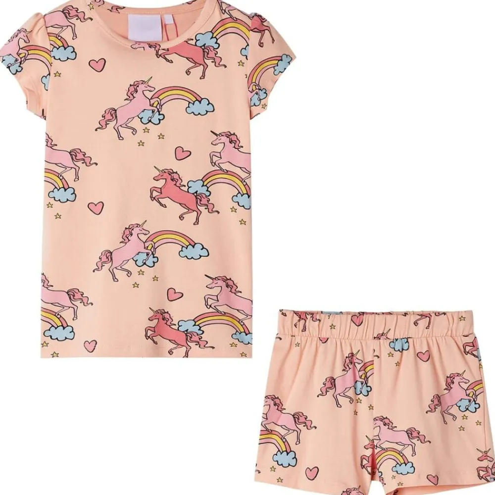Kleding & Accessoires*vidaXL Kinderpyjama met korte mouwen 92 lichtoranje
