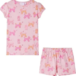Kinderpyjama met korte mouwen 92 lichtroze>vidaXL Sale