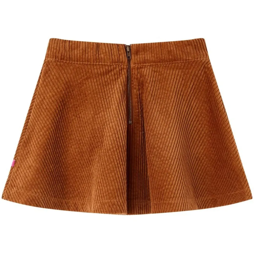 Kleding & Accessoires*vidaXL Kinderrok met zakken ribfluweel 92 kleurig Cognac