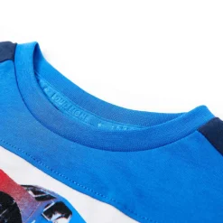 Kindershirt 104 blauw en marineblauw><noscript><img width=