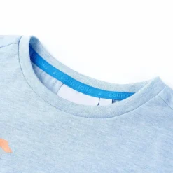 Kindershirt 104 gemêleerd zachtblauw><noscript><img width=