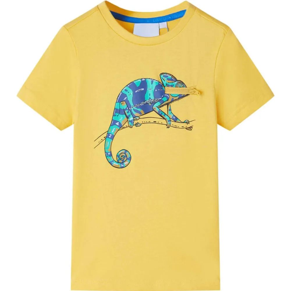 Kleding & Accessoires*vidaXL Kindershirt met korte mouwen 104 lichtkleurig Oker