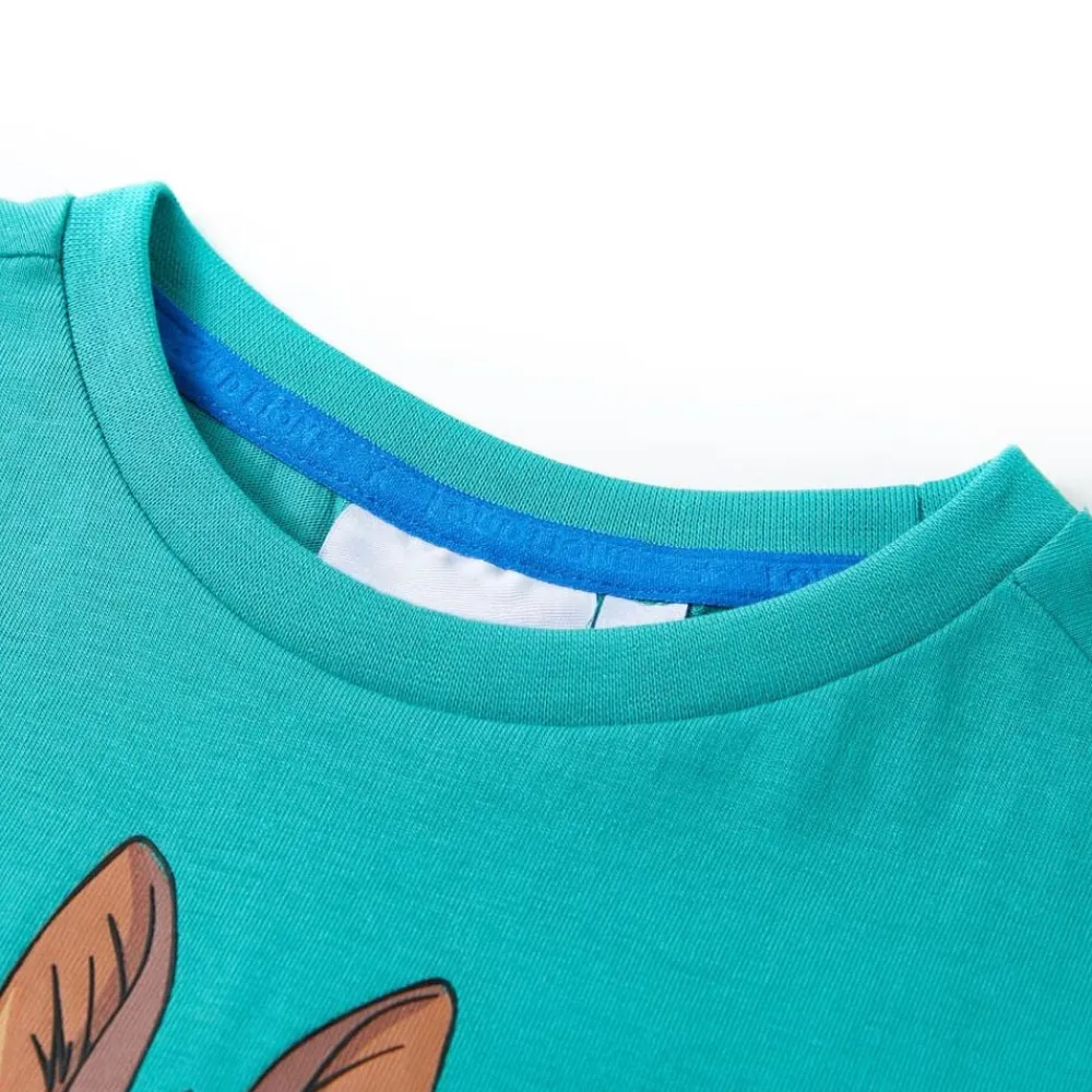 Kleding & Accessoires*vidaXL Kindershirt met korte mouwen 128 donkermintkleurig Mintgroen