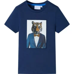 Kleding & Accessoires*vidaXL Kindershirt met korte mouwen 128 donker Blauw