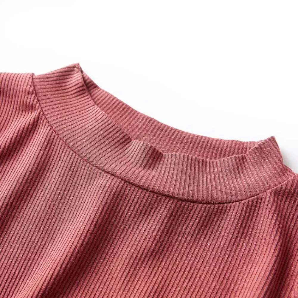 Kindershirt met lange mouwen en lage col 104 bruin>vidaXL