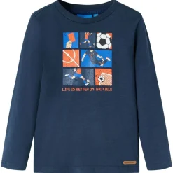 Kindershirt met lange mouwen 104 gemêleerd marineblauw>vidaXL Hot
