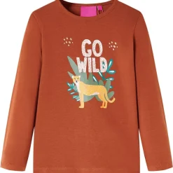 Kleding & Accessoires*vidaXL Kindershirt met lange mouwen 104 kleurig Cognac