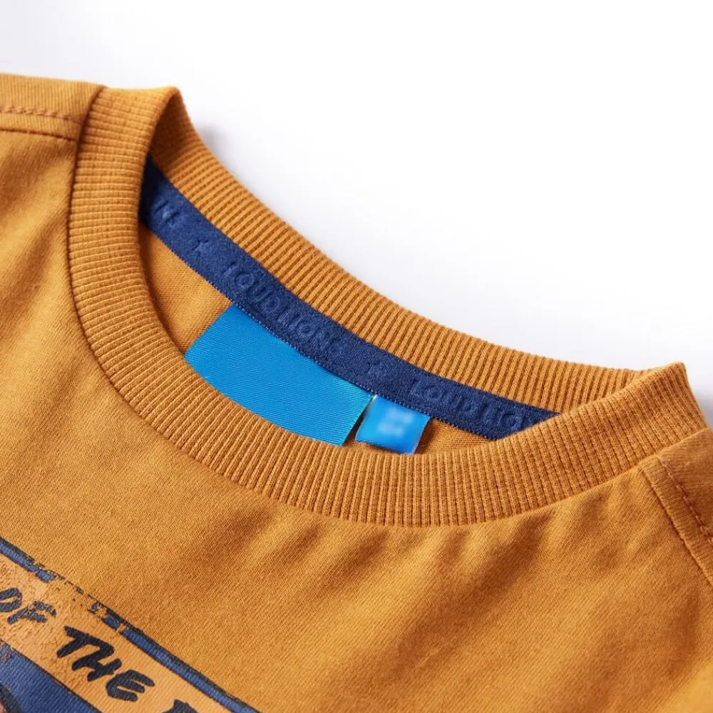 Kindershirt met lange mouwen 104 donkerokerkleurig>vidaXL Online