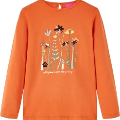Kleding & Accessoires*vidaXL Kindershirt met lange mouwen 92 bruin Oranje